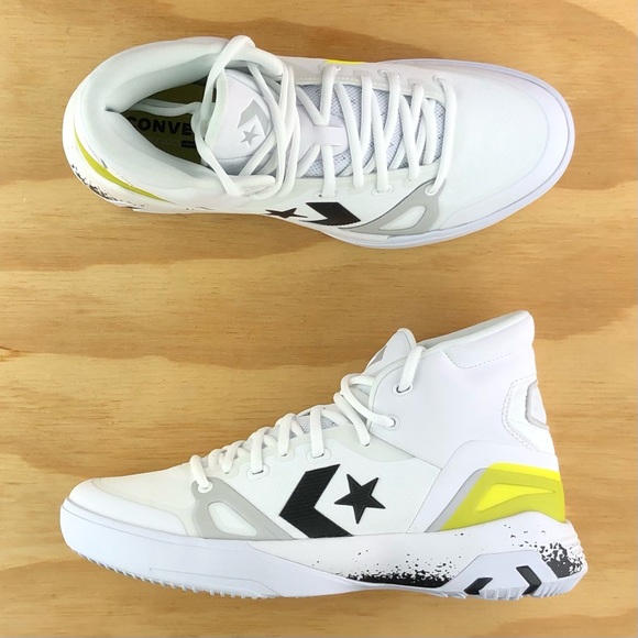 Converse G4 High Top White Yellow React Basketball Shoes Size 9 - Picture 4 of 9
